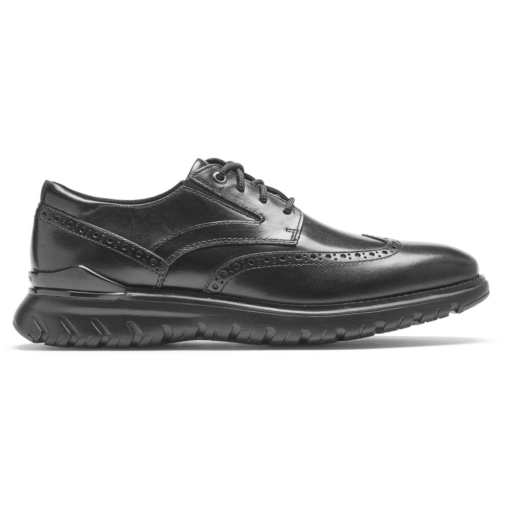 Rockport Total Motion Sport Wingtip - Mens Oxfords - Black - NZ (WUS-725316)